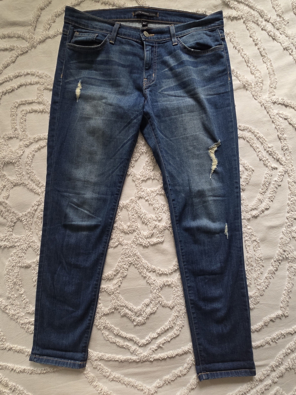 Flying Monkey Distressed Skinny Jeans Size 28 Medium Wash Cropped Slim